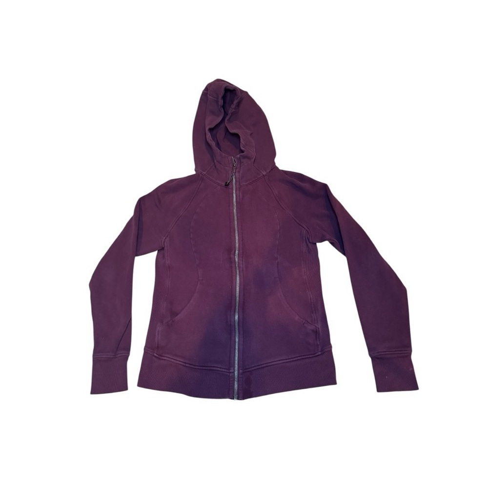 Lululemon Women’s Maroon Red Scuba Zip Up Hooded Jacket Size 10 - Picture 3 of 9